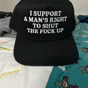 OTTO Black Hat with White Embroidered Statement